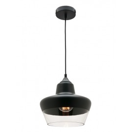 Cougar-Stout 1lt 60Watt E.S. Pendant Light - Black